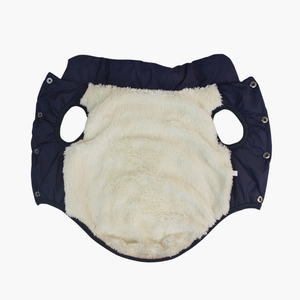 Dog padded quilted coat sleeveless snap buttons