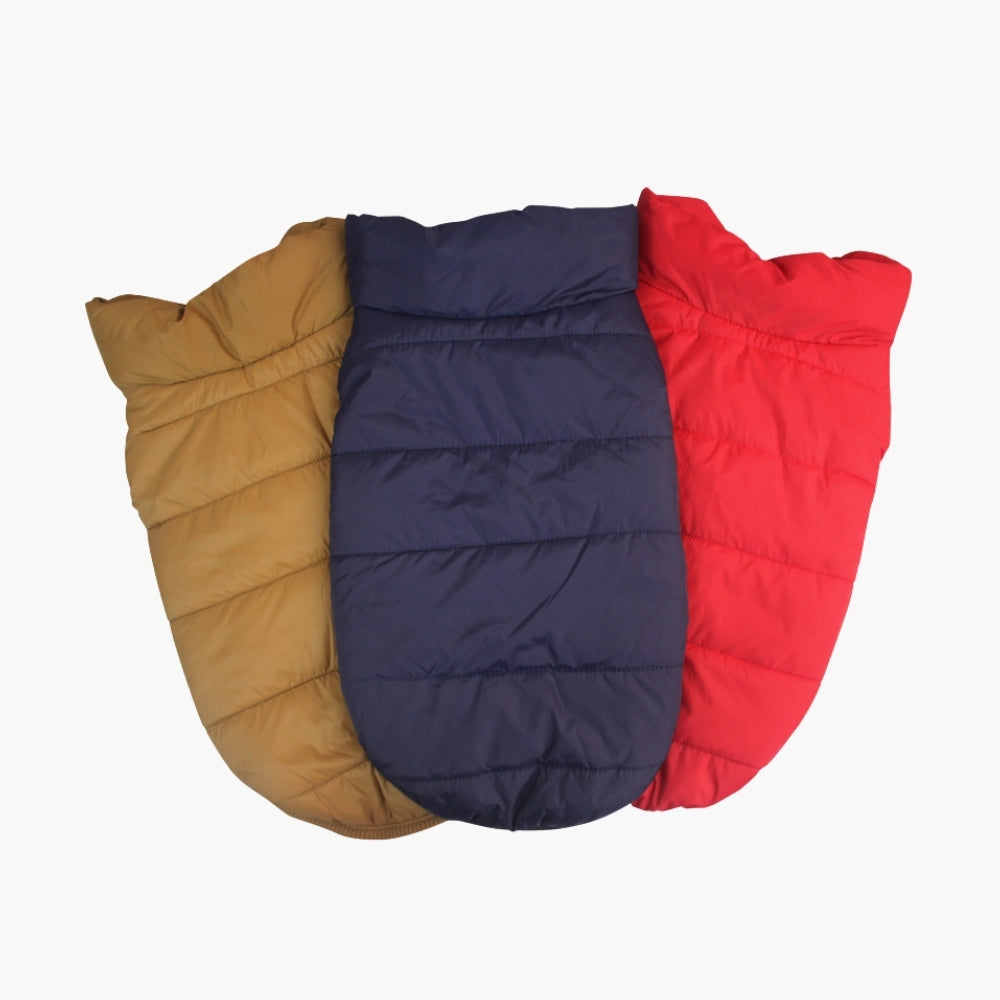 Dog padded quilted coat sleeveless snap buttons