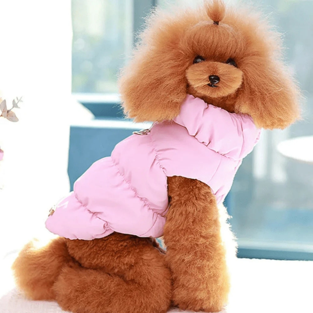 Dog winter coat padded vest for small dogs